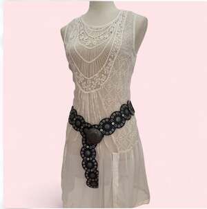 Coachella Atmosphere White Lace and Crochet Sleeveless Mini Dress
